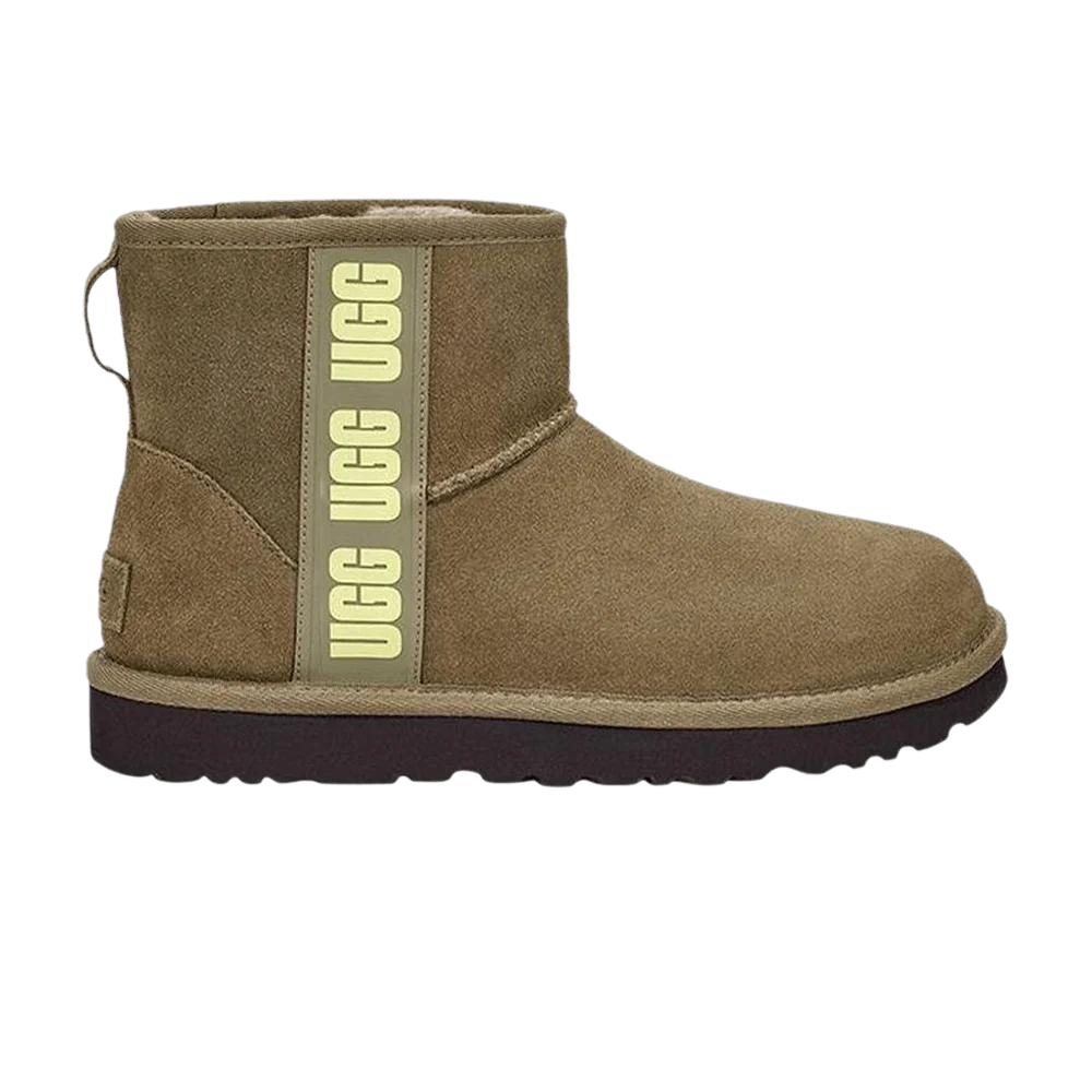 Кроссовки UGG Wmns Classic Mini Side Logo 'Olive Green'