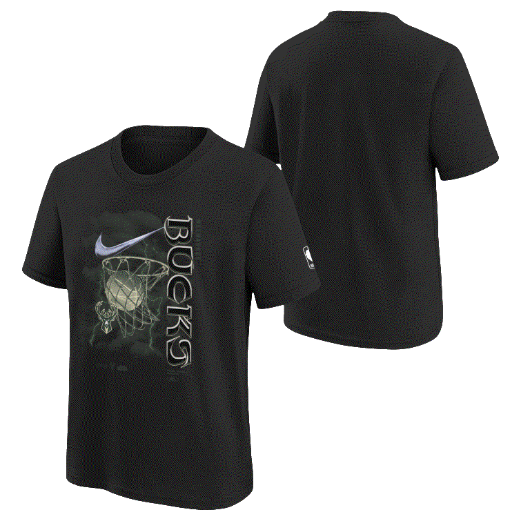 Баскетбольная футболка Nike Milwaukee Bucks 2024 City Edition Courtside 2 Youth NBA T-Shirt