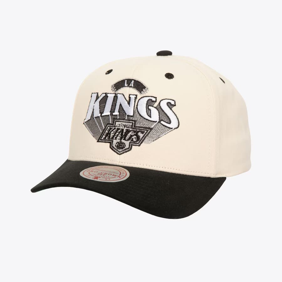 Бейсболка Mitchell & Ness Cream Los Angeles Kings Vintage Hockey Horizon Pro Crown Snapback Hat
