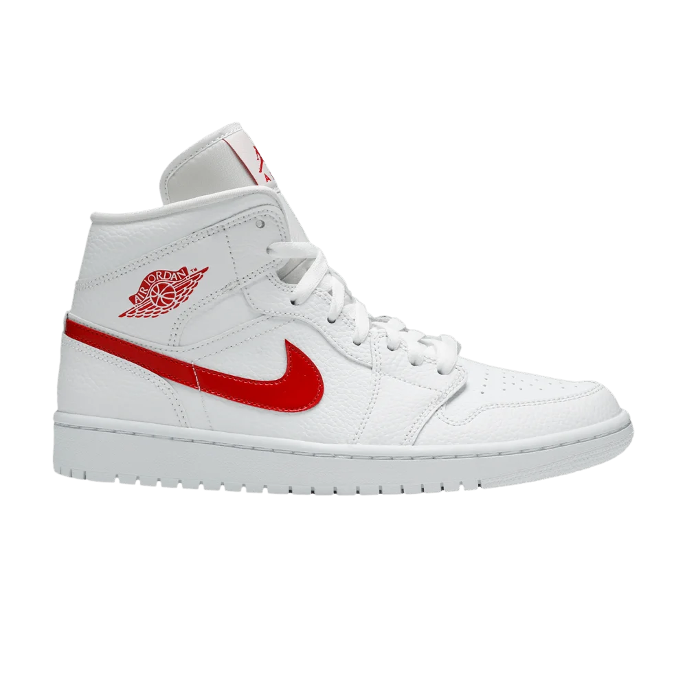 Кроссовки Wmns Air Jordan 1 Mid 'White University Red'