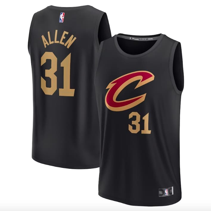Баскетбольная джерси 2022-23 Cleveland Cavaliers #31 Jarrett Allen Fast Break Statement Black Jersey