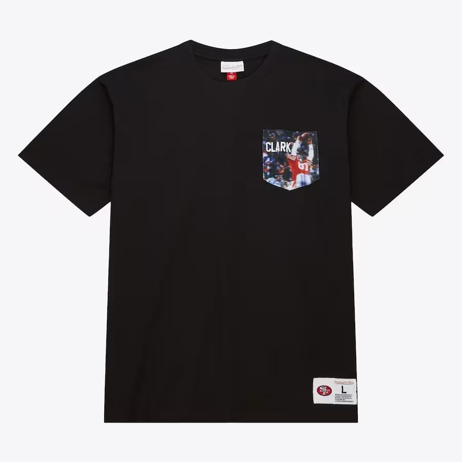 Футболка Mitchell & Ness Dwight Clark Black San Francisco 49ers Player Pocket Premium T-Shirt