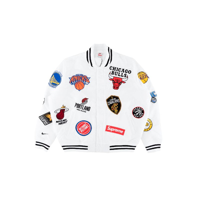 Бомбер Supreme x Nike x NBA Teams Warm Up Jacket White