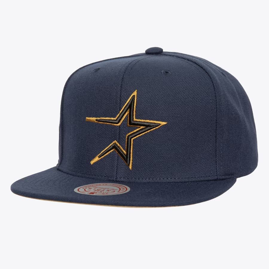 Бейсболка Mitchell & Ness Navy Houston Astros Cooperstown Collection Logo Eclipse OG Snapback Hat