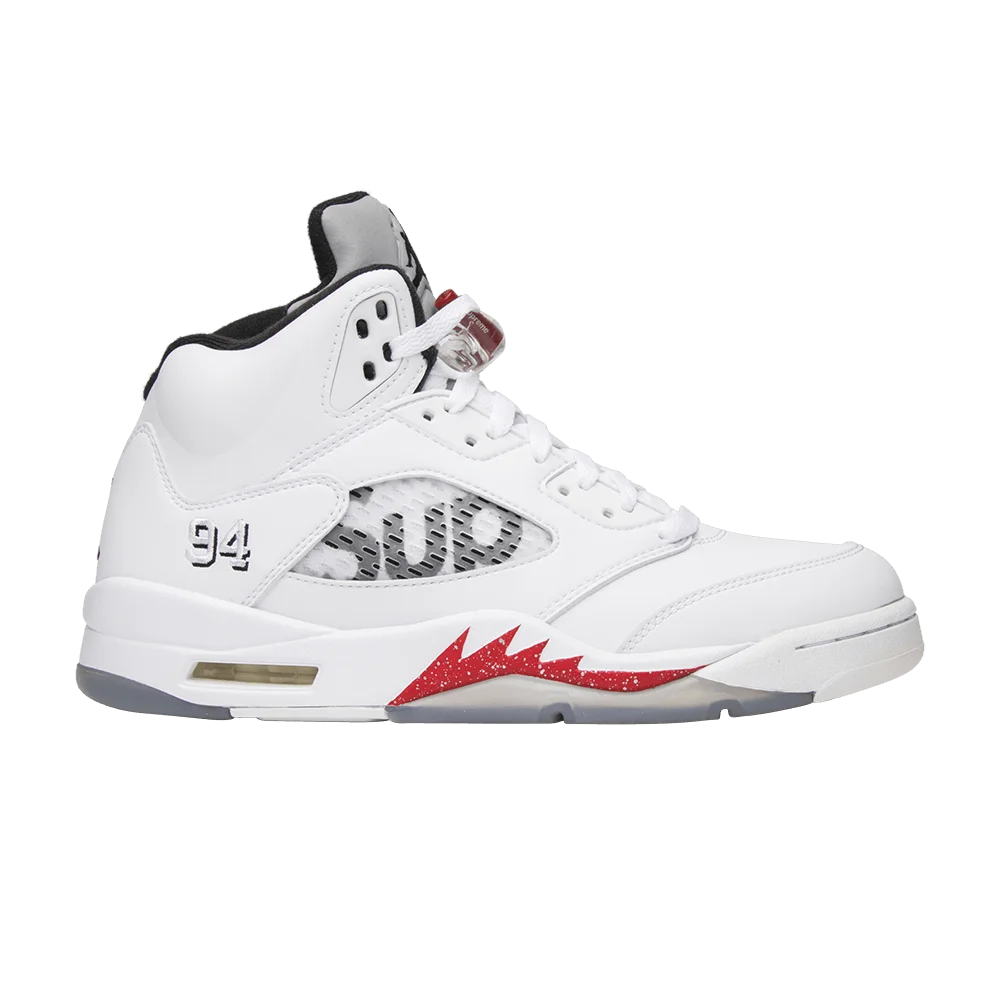 Кроссовки Supreme x Air Jordan 5 Retro 'White'