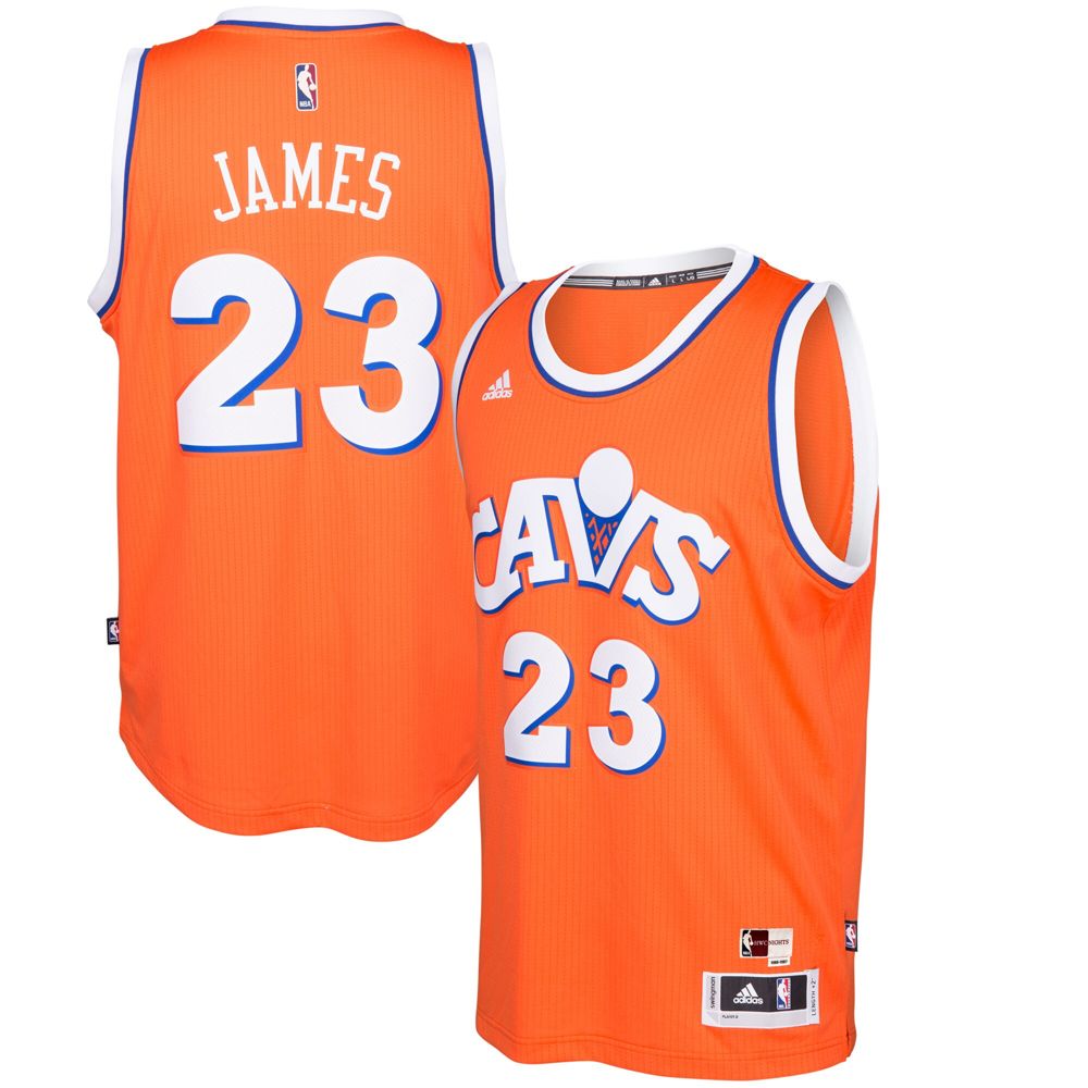 Баскетбольная джерси adidas LeBron James Cleveland Cavaliers Orange Hardwood Classics