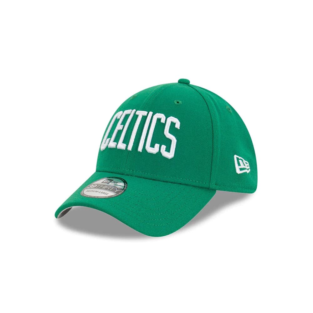 Бейсболка New Era Boston Celtics 39THIRTY WordMark NBA Fitted Hat