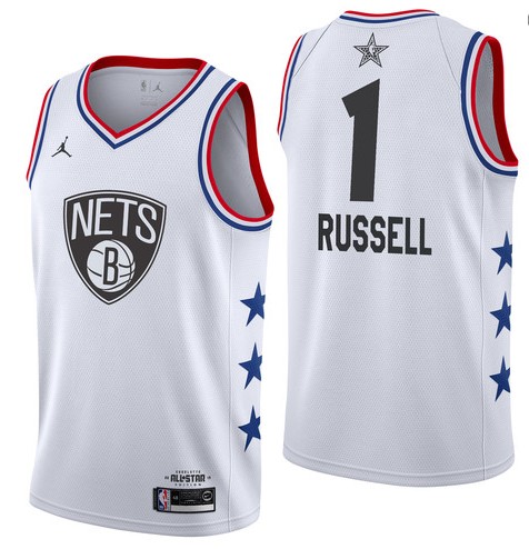 Баскетбольная джерси 2019 NBA All-Star Nets D’Angelo Russell #1 White Swingman Jersey