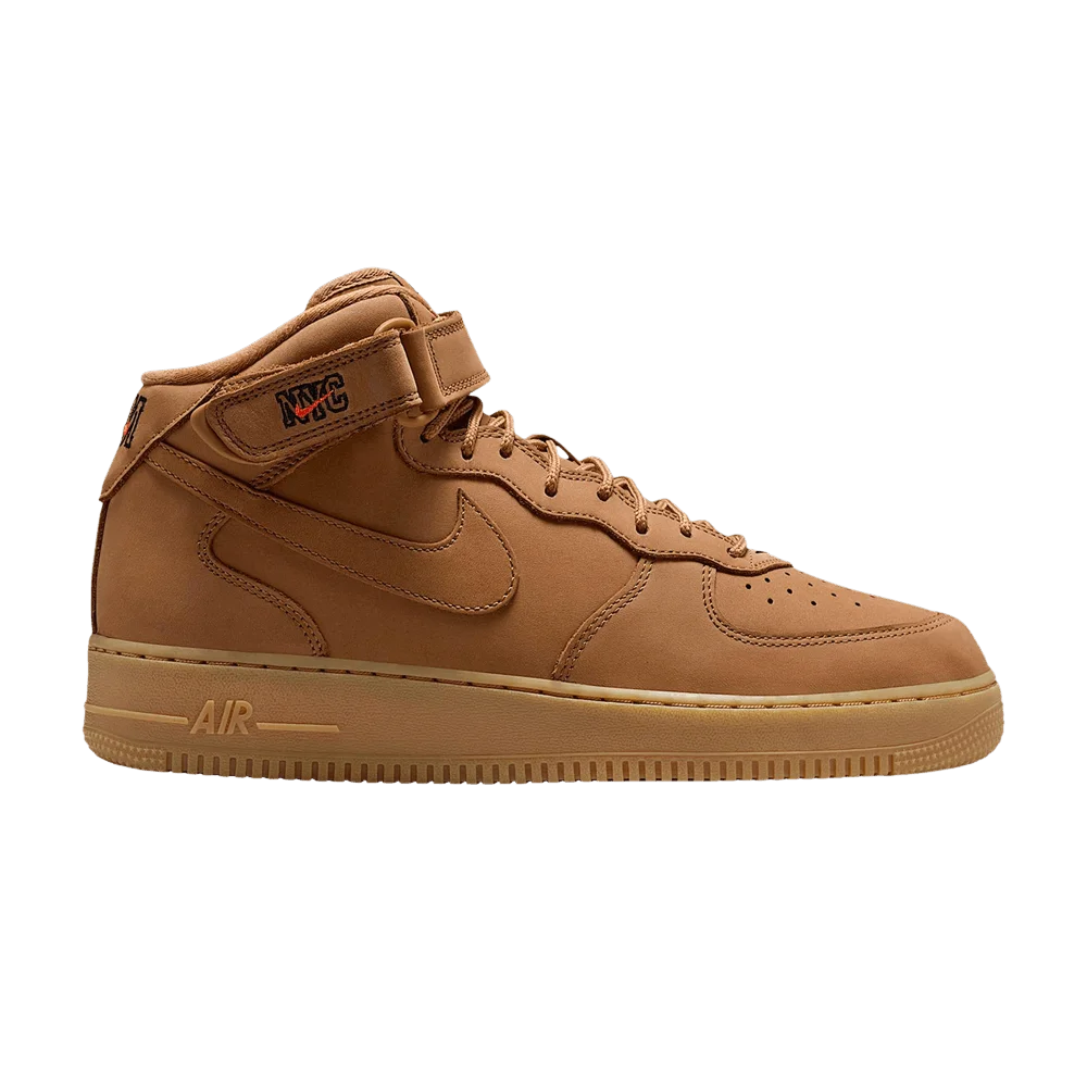 Кроссовки Nike Air Force 1 Mid 07 Premium 'Flax Gum Yellow Black Flax'