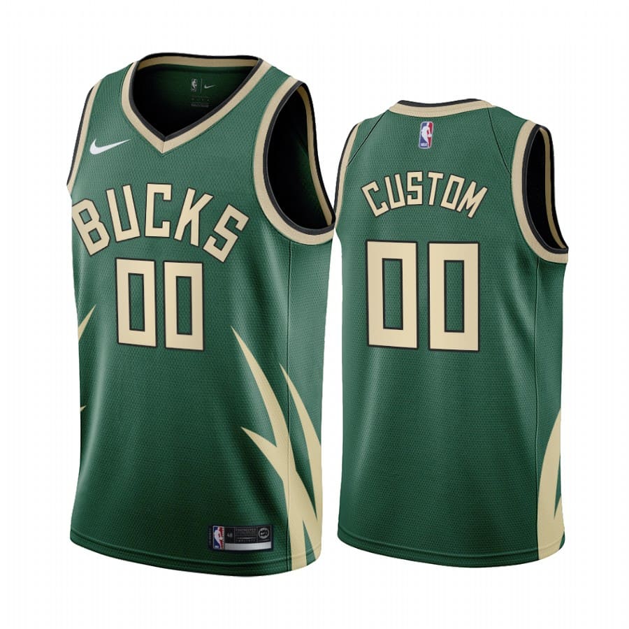 Баскетбольная джерси 2020-21 Milwaukee Bucks #00 Custom Earned Edition Green Swingman Jersey