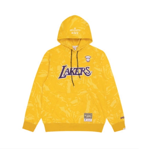 Худи Aape x Mitchell & Ness Los Angeles Lakers Hoodie Yellow