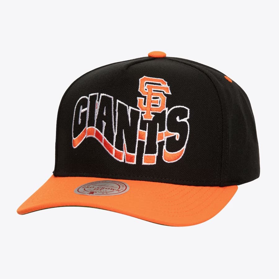 Бейсболка Mitchell & Ness Black San Francisco Giants Wavy Pro Crown Snapback Hat
