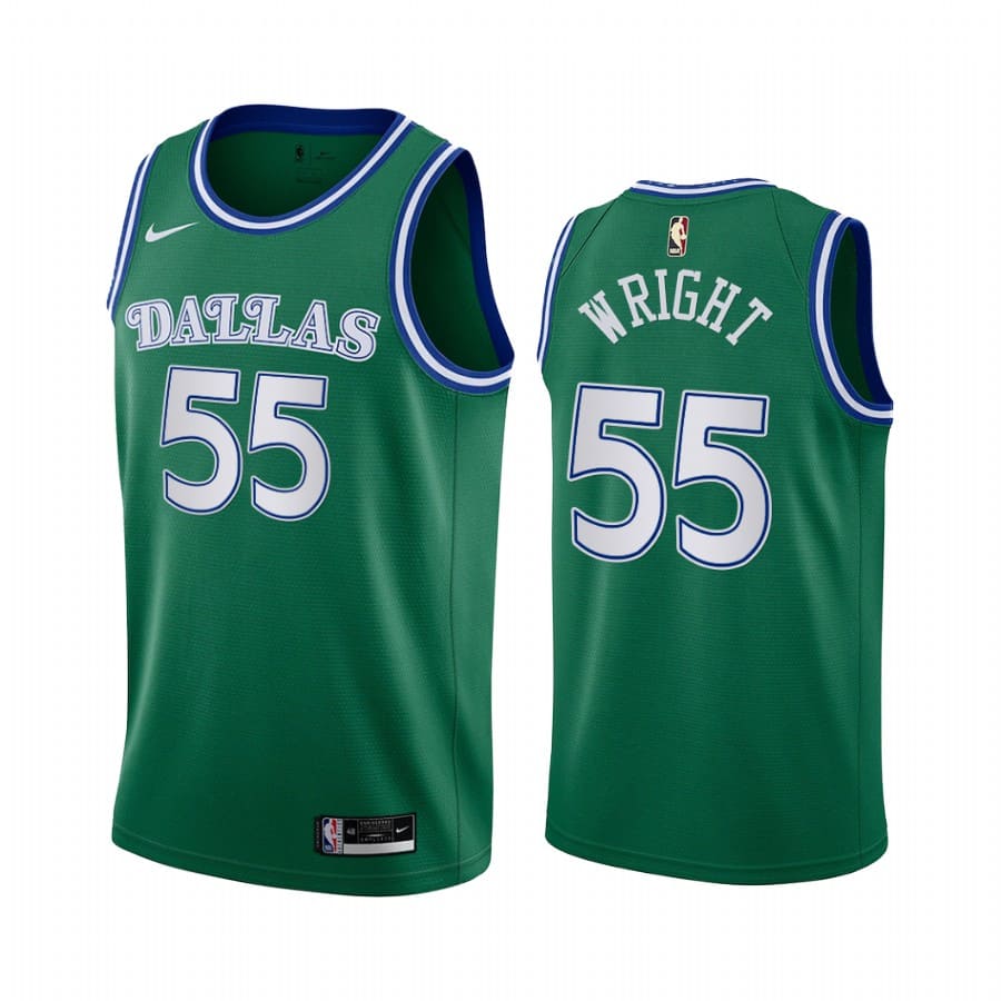 Баскетбольная джерси 2020-21 Dallas Mavericks #55 Delon Wright Classic Edition Green Swingman Jersey