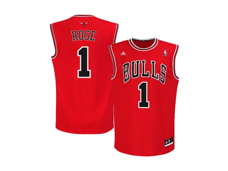 Баскетбольная джерси Chicago Bulls Derrick Rose Red Replica Road