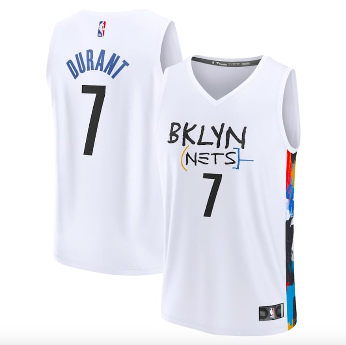 Баскетбольная джерси 2022-23 Brooklyn Nets #7 Kevin Duran Fastbreak City White Jersey