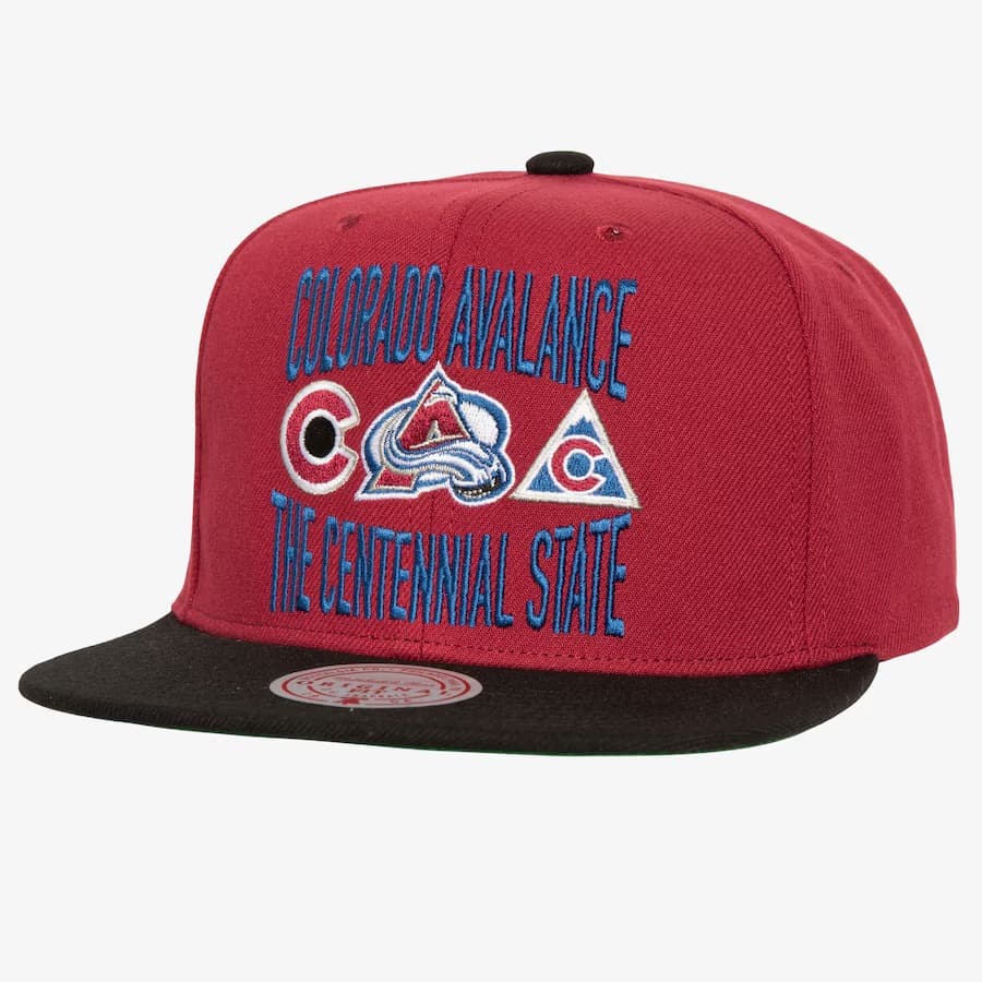 Бейсболка Mitchell & Ness Burgundy Colorado Avalanche City Love Snapback Hat