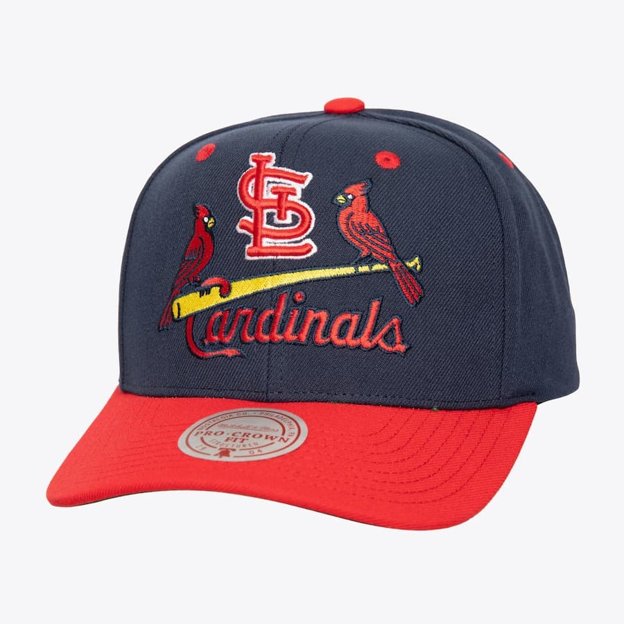 Бейсболка Mitchell & Ness Navy St. Louis Cardinals All In 2.0 Pro Crown Snapback Hat