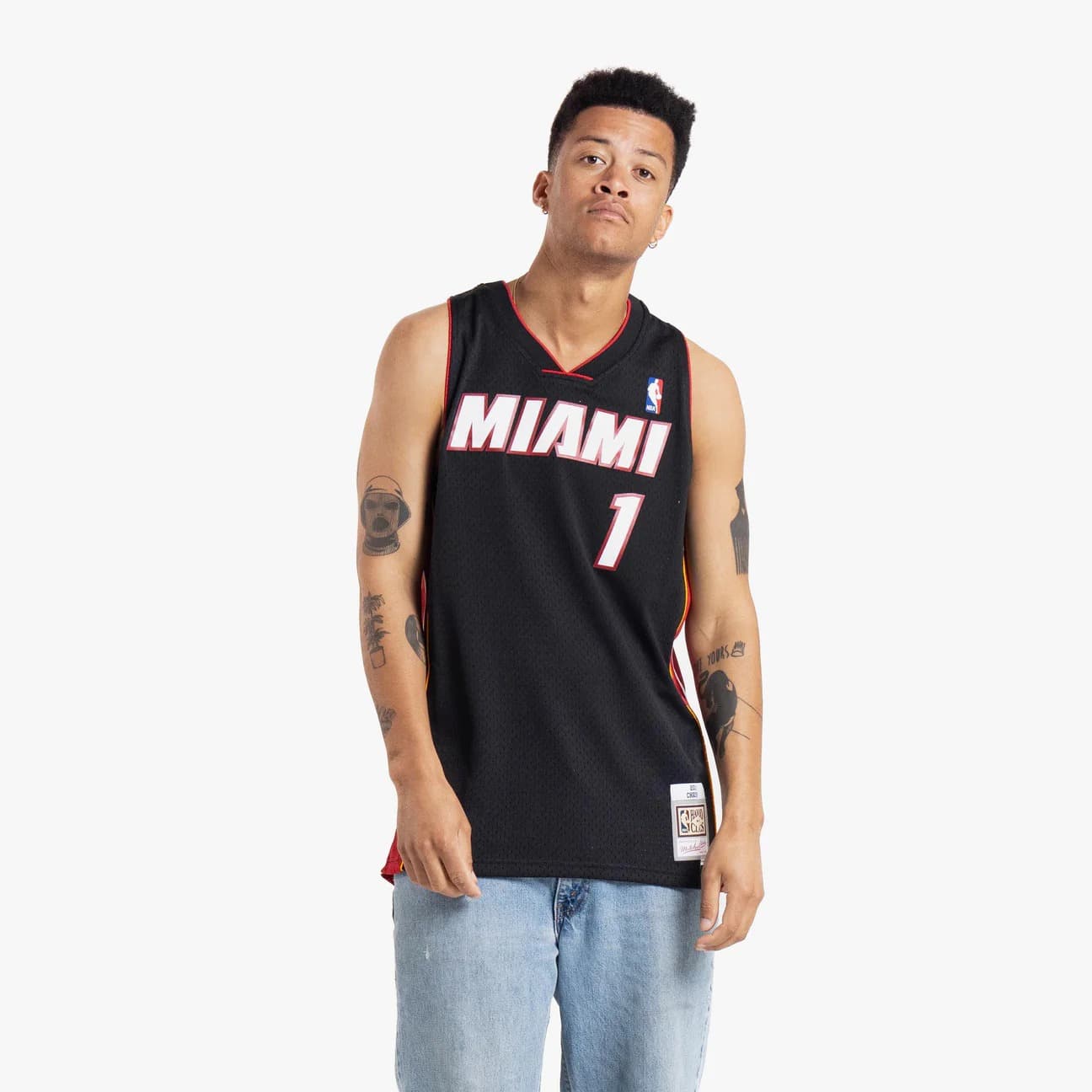 Баскетбольная джерси 2012-13 Miami Heat Chris Bosh #1 Swingman Hardwood Classic Black Jersey