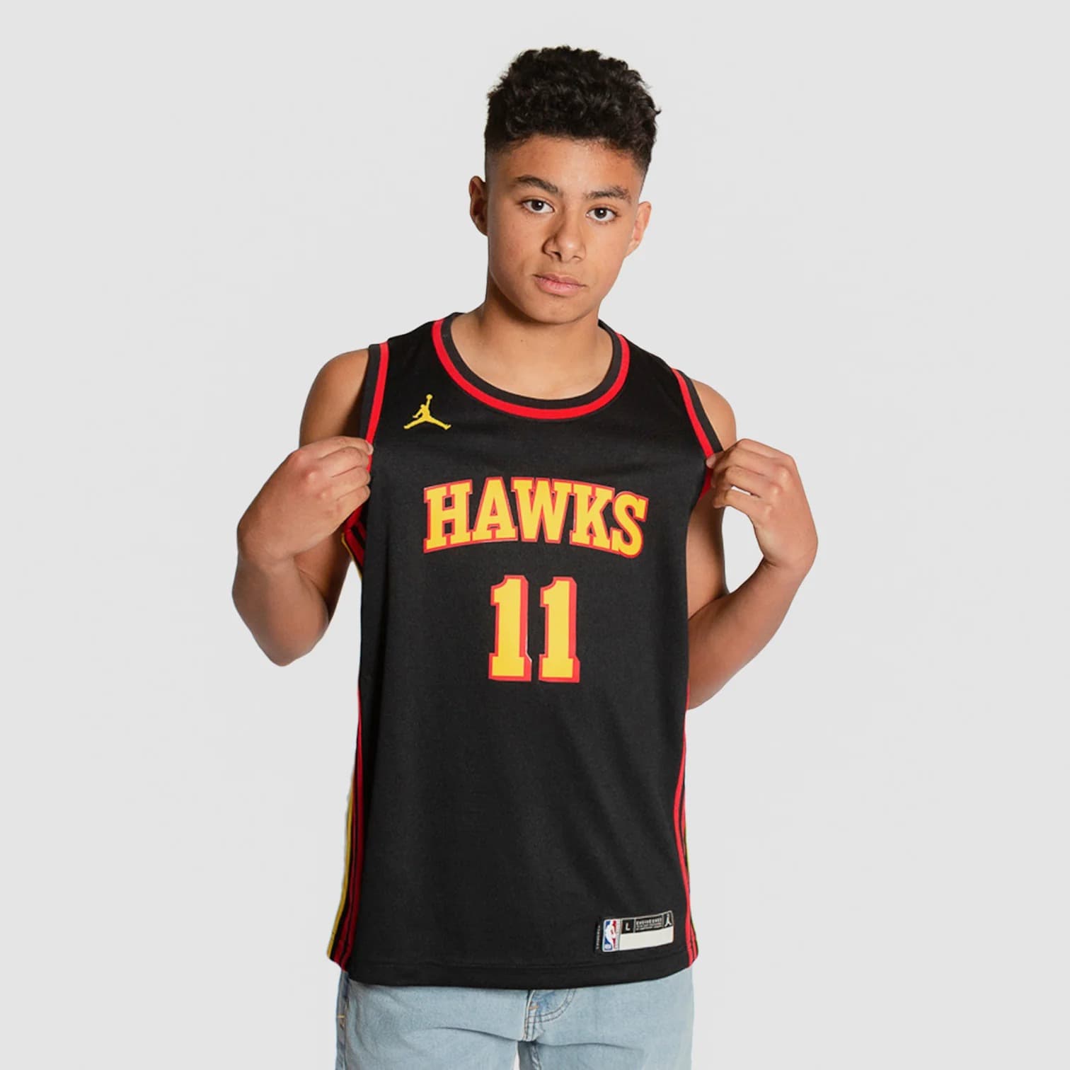 Баскетбольная джерси 2021-22 Atlanta Hawks Trae Young #11 Youth Swingman Statement Edition Black Jersey
