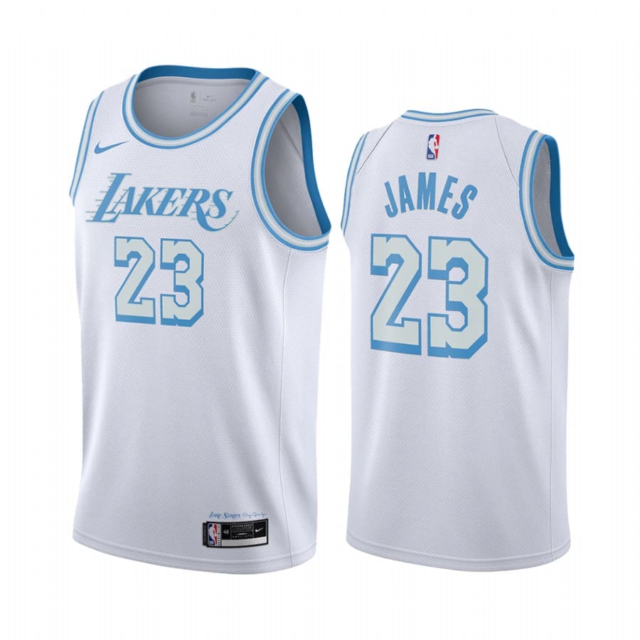 Баскетбольная джерси 2020-21 LA Lakers #23 LeBron James City Edition White Swingman Jersey