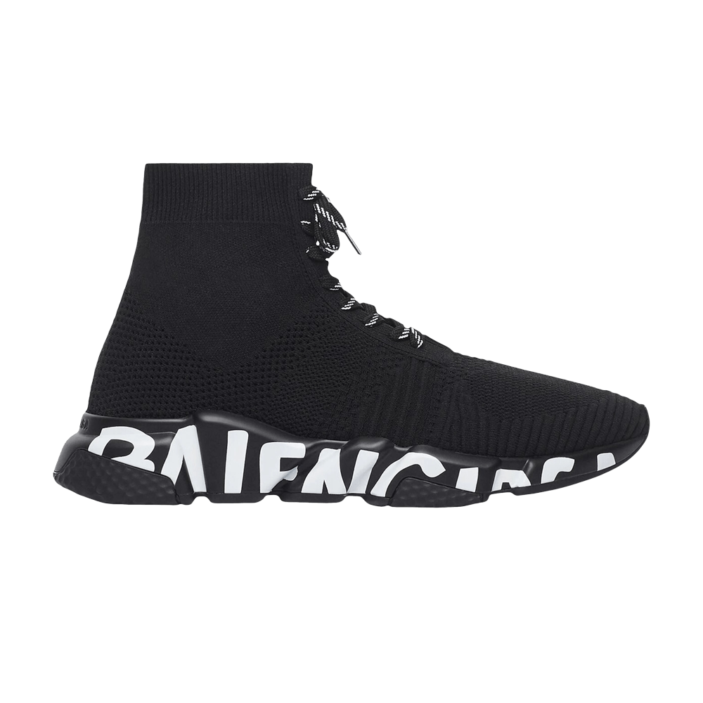 Кроссовки Balenciaga Speed Lace-Up Sneaker 'Graffiti - Black'