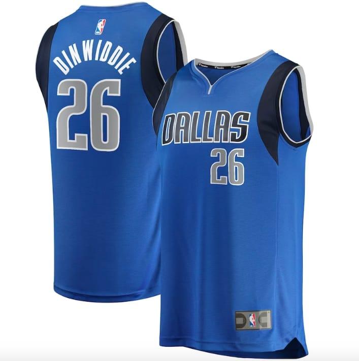 Баскетбольная джерси 2022-23 Dallas Mavericks #26 Spencer Dinwiddie Fast Break Icon Royal Jersey