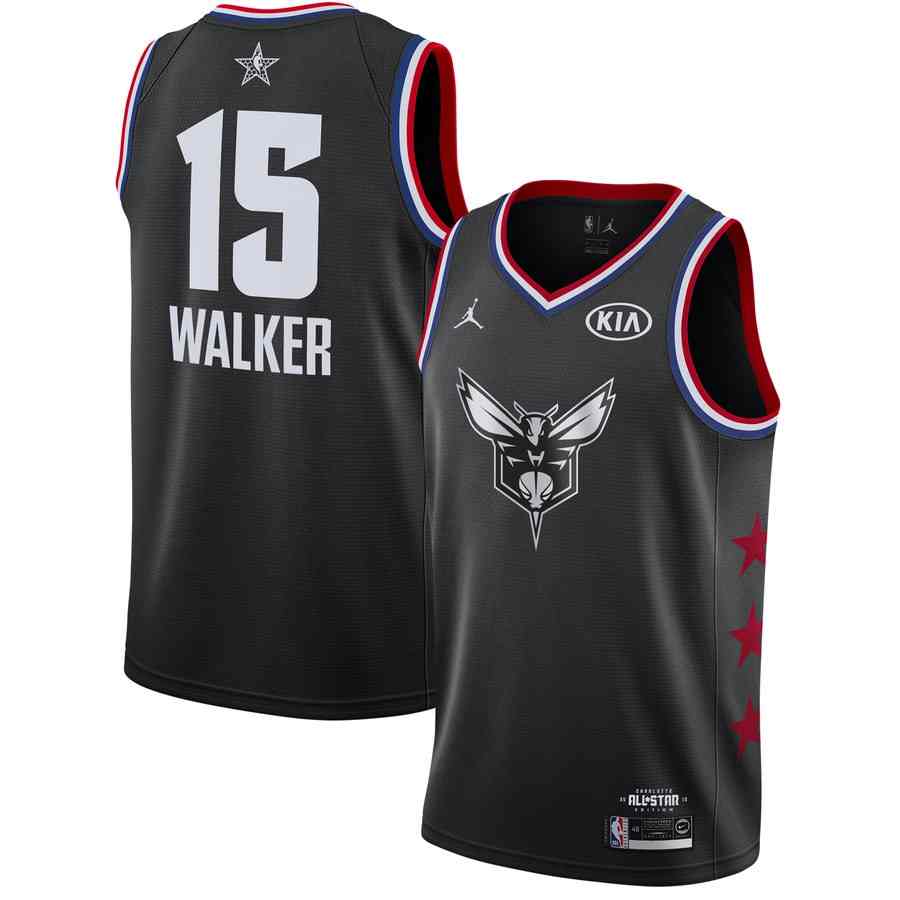 Баскетбольная джерси 2019 NBA All-Star Hornets Kemba Walker #15 Black Swingman Jersey
