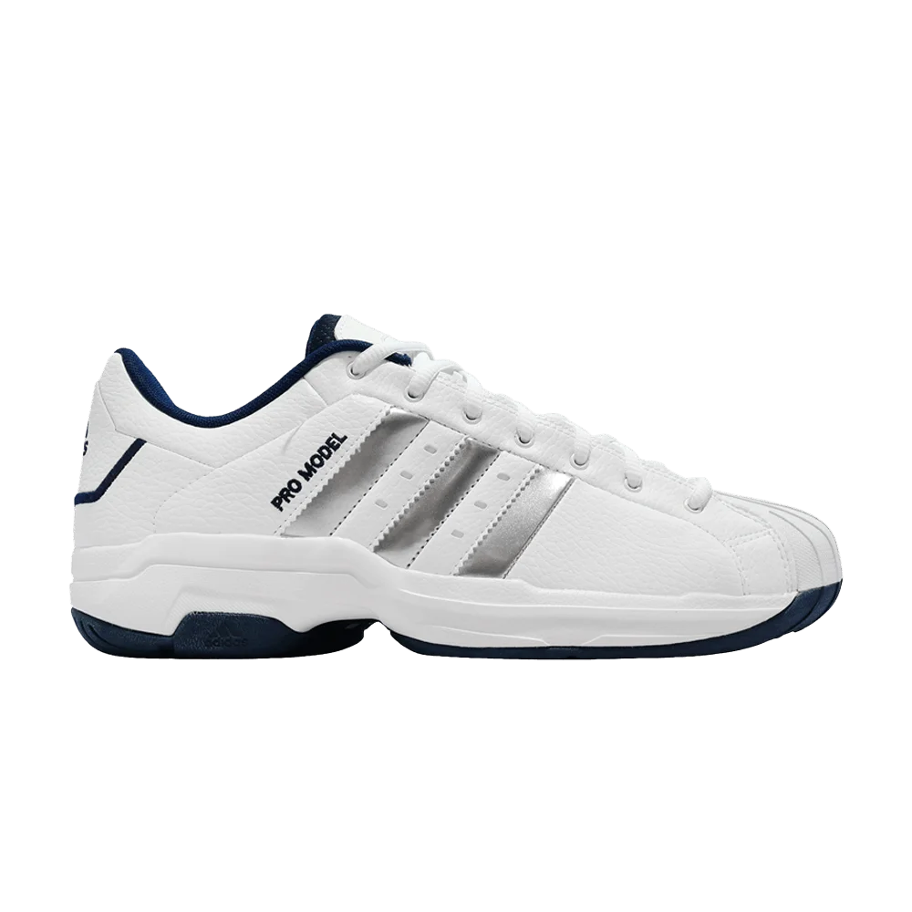 Кроссовки Adidas Pro Model 2G Low 'White Silver Metallic Navy'