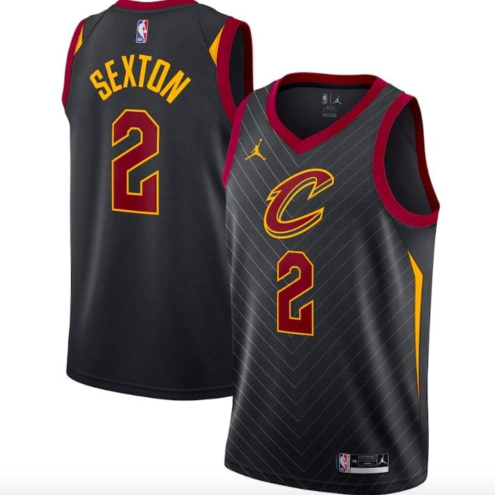 Баскетбольная джерси 2020-21 Cleveland Cavaliers #2 Collin Sexton Statement Black Jersey