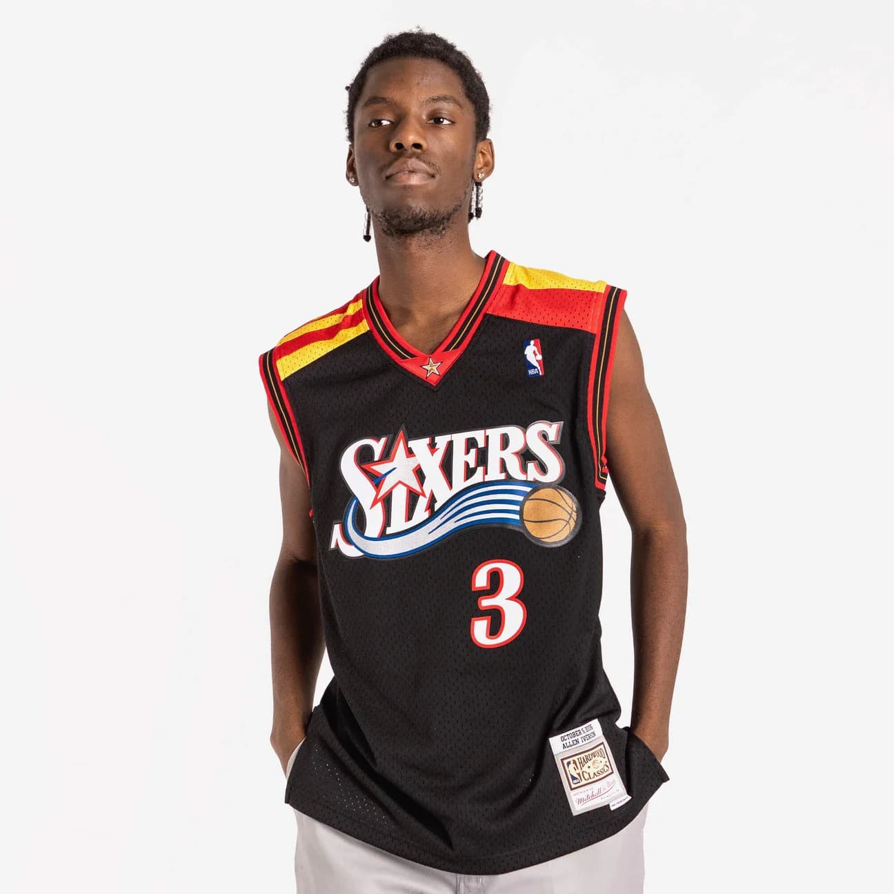 Баскетбольная джерси 2006-07 Philadelphia 76ers Allen Iverson #3 Swingman Hardwood Classics Black Jersey