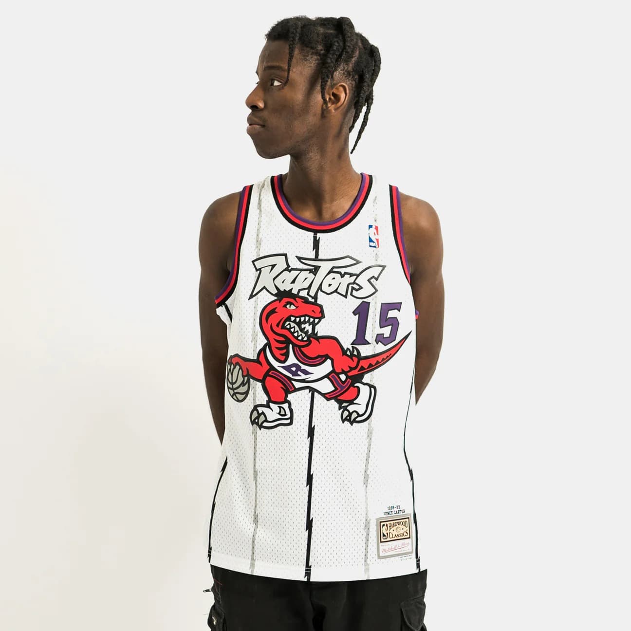 Баскетбольная джерси 1998-99 Toronto Raptors Vince Carter #15 Swingman Hardwood Classics White Jersey