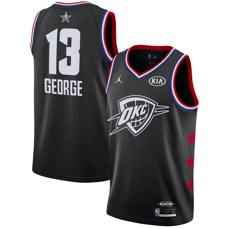 Баскетбольная джерси 2019 NBA All-Star Thunder Paul George #13 Black Swingman Jersey
