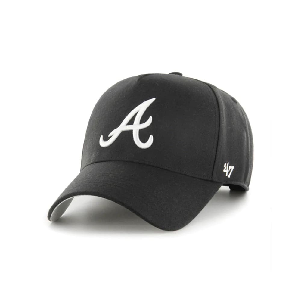 Бейсболка 47 Brand Atlanta Braves Black & White 47 MVP DT MLB Snapback Hat