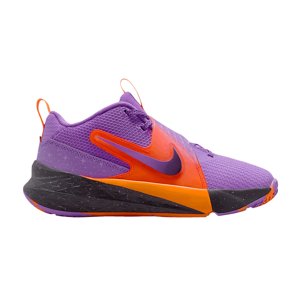 Кроссовки Nike Team Hustle D12 GS 'Bright Violet Total Orange Cool Grey Black'