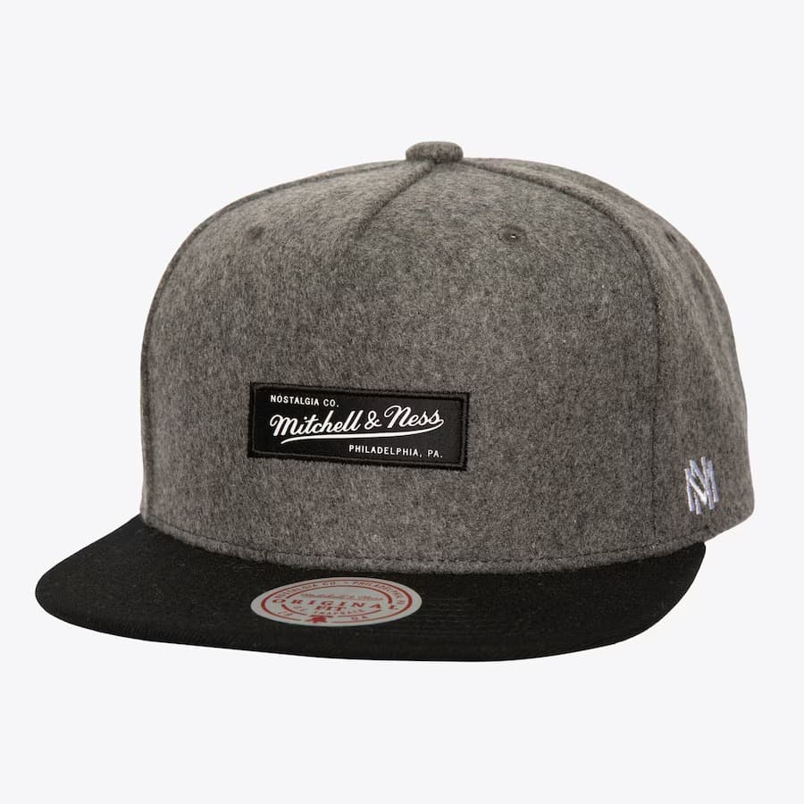 Бейсболка Mitchell & Ness Gray Box Logo Wool OG Snapback Hat