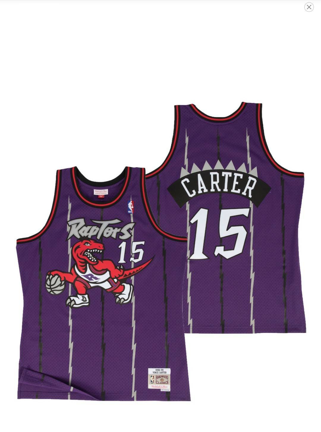 Баскетбольная джерси 1998-99 Carter Raptors #15 Hardwood Classics Purple