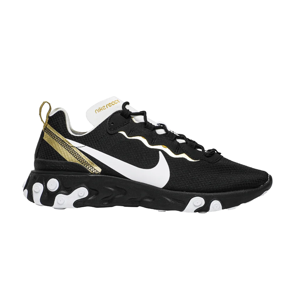 Кроссовки Nike React Element 55 SE 'Black Metallic Gold'