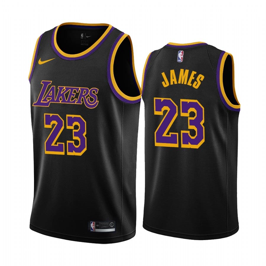 Баскетбольная джерси 2020-21 LA Lakers #23 LeBron James Earned Edition Black Swingman Jersey