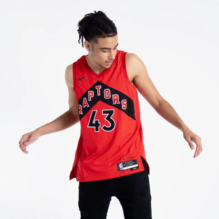 Баскетбольная джерси 2023-24 Toronto Raptors Pascal Siakam #43 Swingman Icon Edition Red Jersey