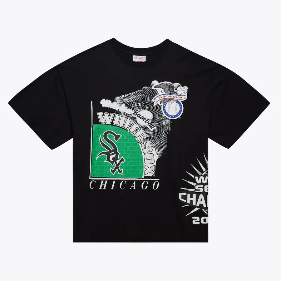 Футболка Mitchell & Ness Black Chicago White Sox Cooperstown Collection Logo Blast T-Shirt