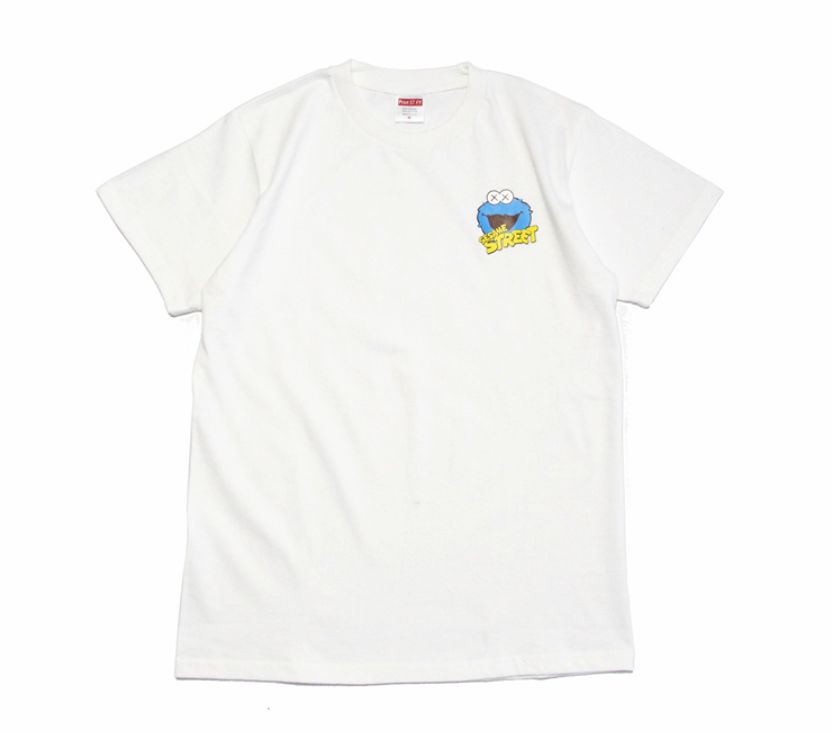Футболка 2019 KAWS x Sesame Street Cookie Monster Tee White