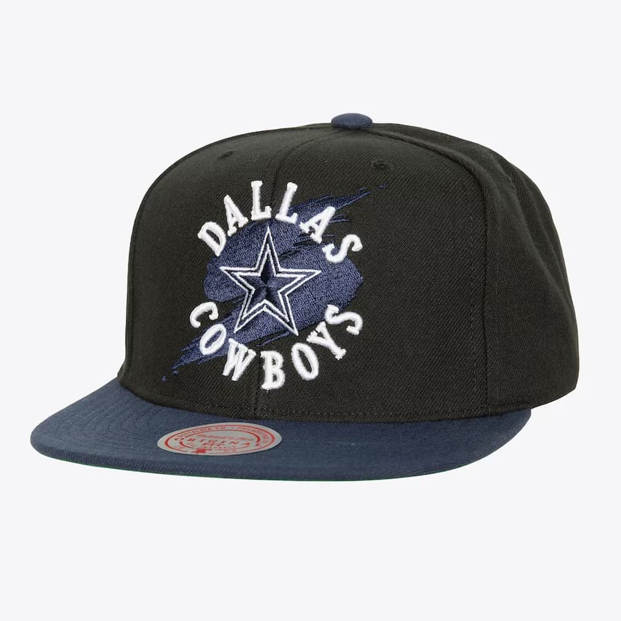 Бейсболка Mitchell & Ness Black Dallas Cowboys Circle Splash Snapback Hat