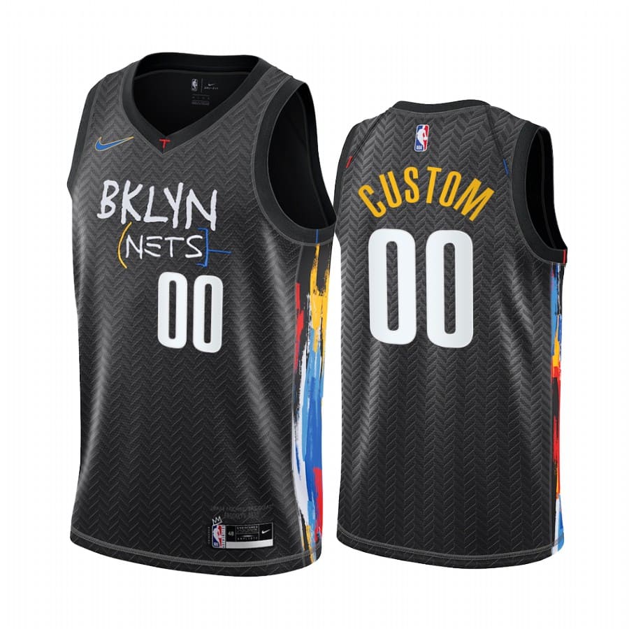 Баскетбольная джерси 2020-21 Brooklyn Nets #00 Custom City Edition Black Swingman Jersey