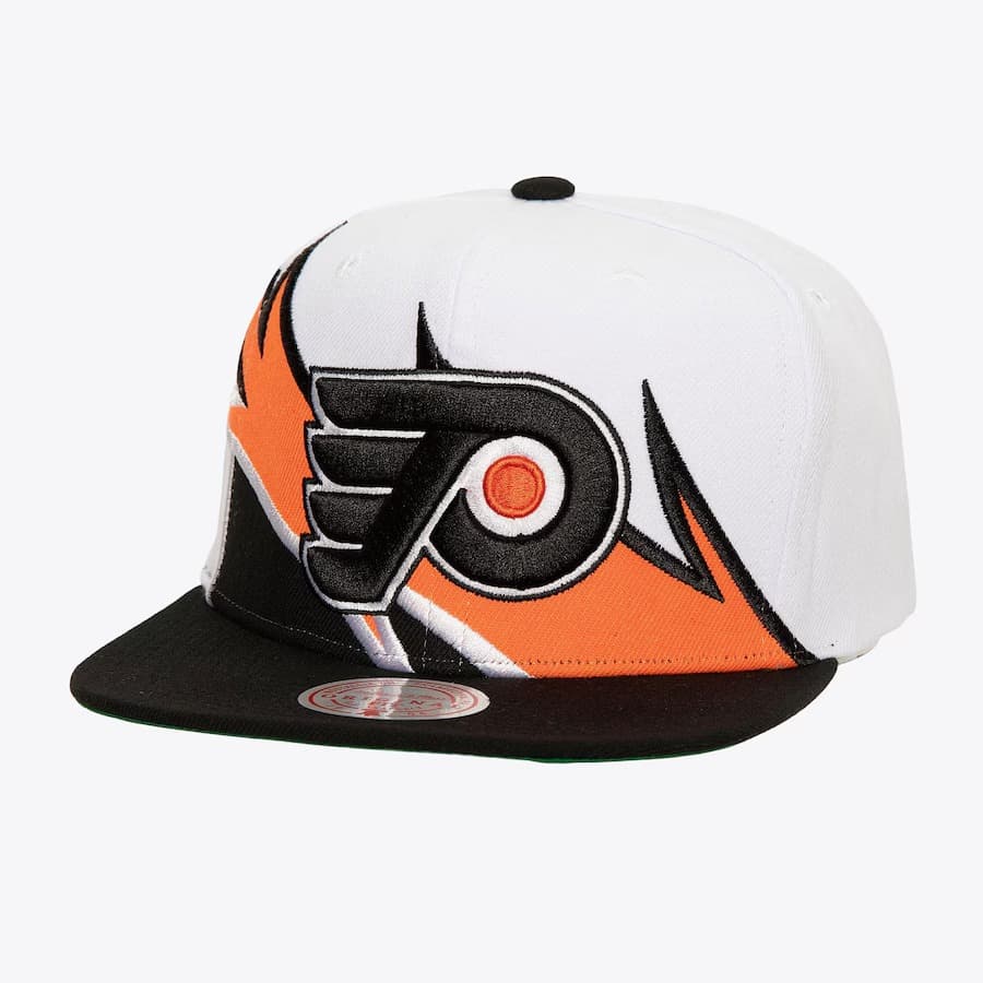 Бейсболка Mitchell & Ness White Philadelphia Flyers Waverunner Vintage Snapback Hat