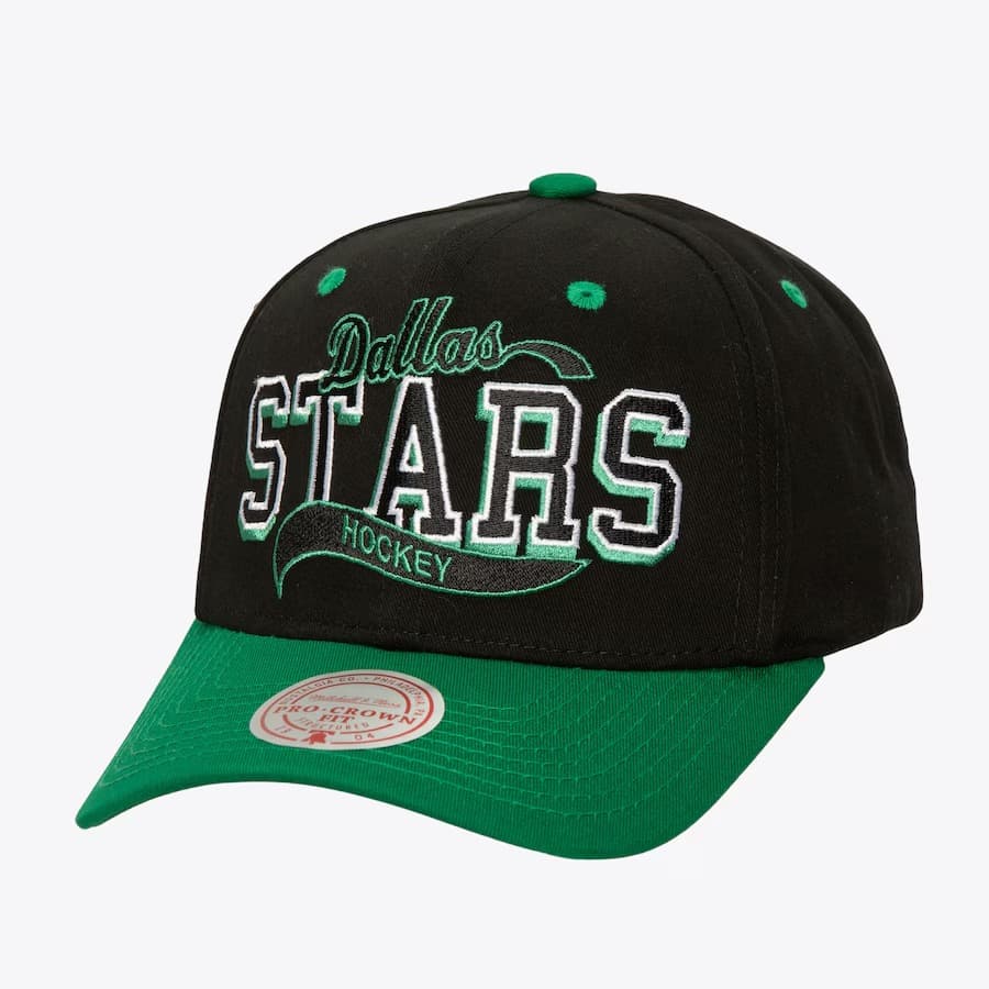 Бейсболка Mitchell & Ness Black Dallas Stars Block Sweep Pro Vintage Adjustable Hat