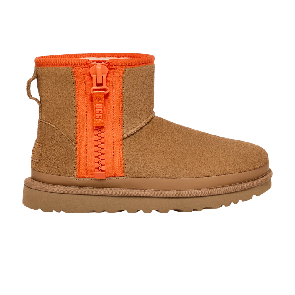 Кроссовки UGG Wmns Classic Mini Zipper Tape Logo 'Chestnut'
