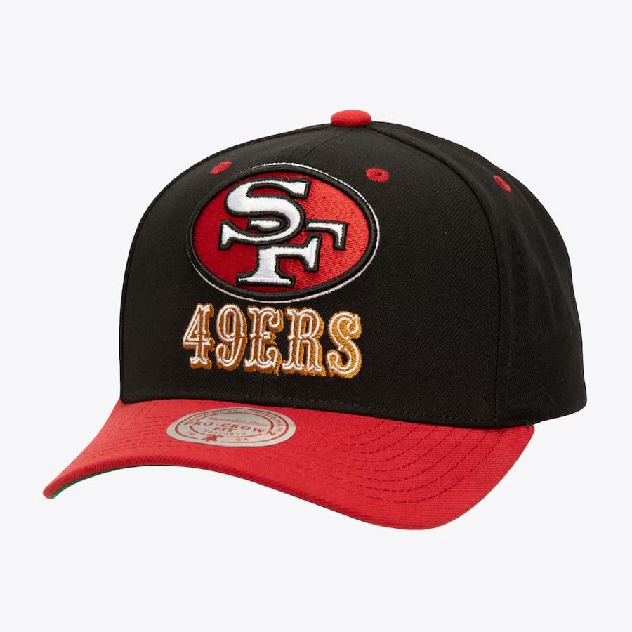 Бейсболка Mitchell & Ness Black San Francisco 49ers All In 2.0 Pro Crown Snapback Hat