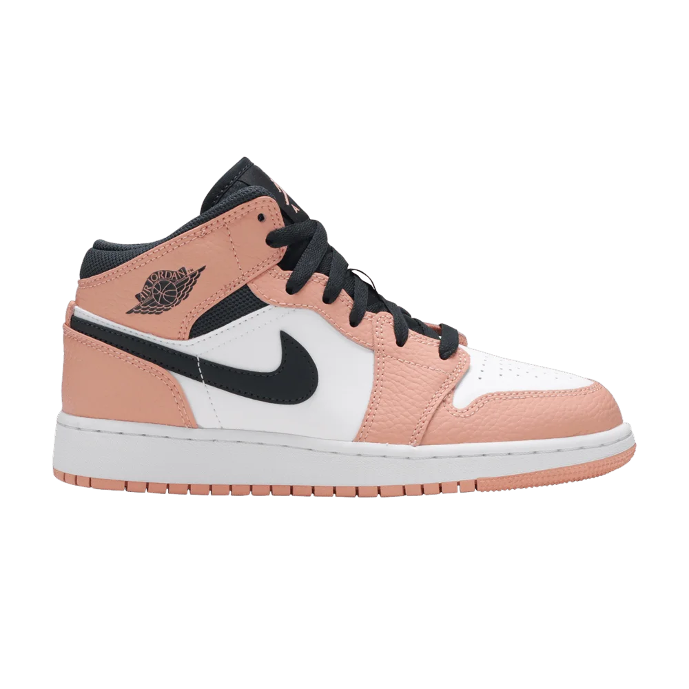 Кроссовки Air Jordan 1 Mid GS 'Pink Quartz'