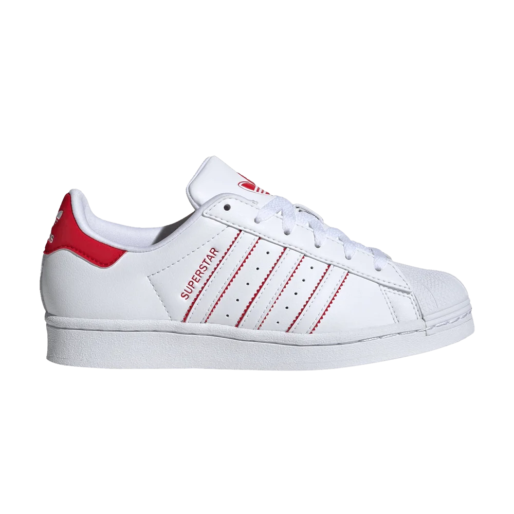 Кроссовки Adidas Superstar K 'White Scarlet'