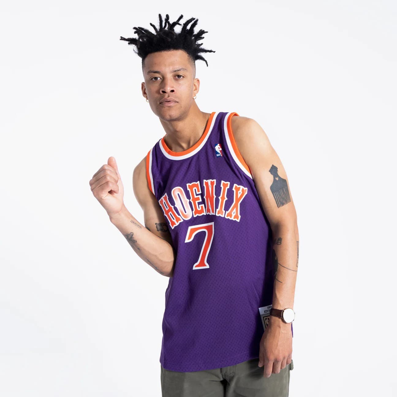 Баскетбольная джерси 1989-90 Phoenix Suns Kevin Johnson #7 Swingman Hardwood Classics Purple Jersey
